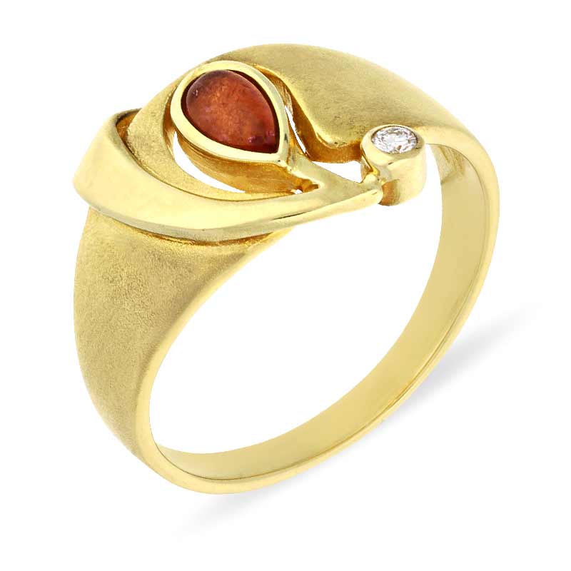 Turmalin-Ring Gelbgold