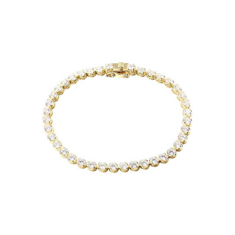 XENOX Zirkonia-Tennisarmband Silber vergoldet