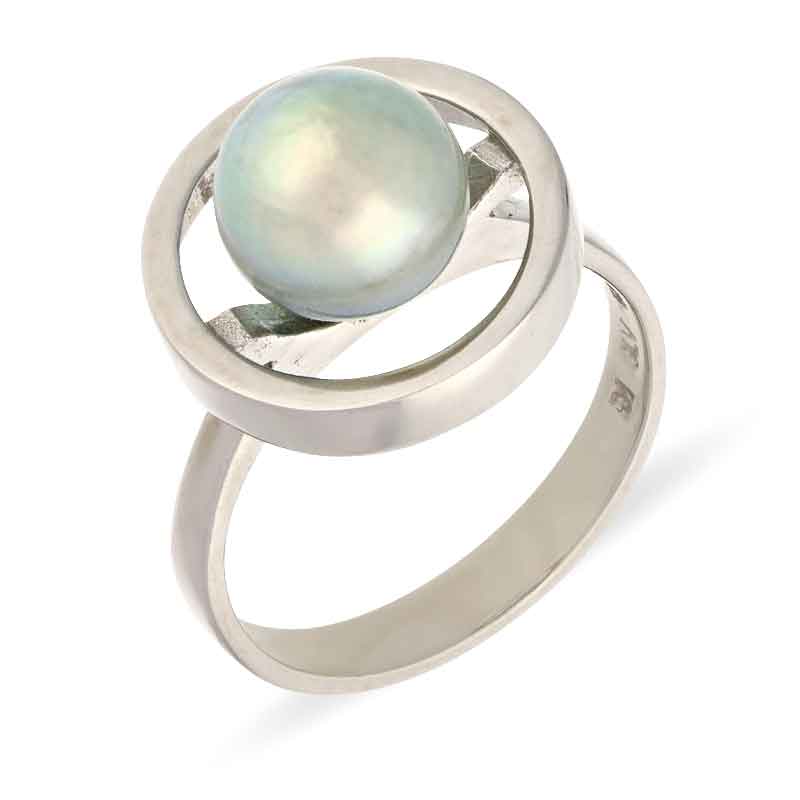 Perl-Ring Weißgold