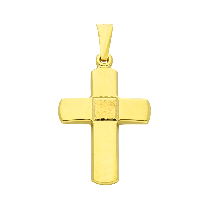 Vintage 14k Gelbgold Kruzifix-Anhänger Im Angebot Bei