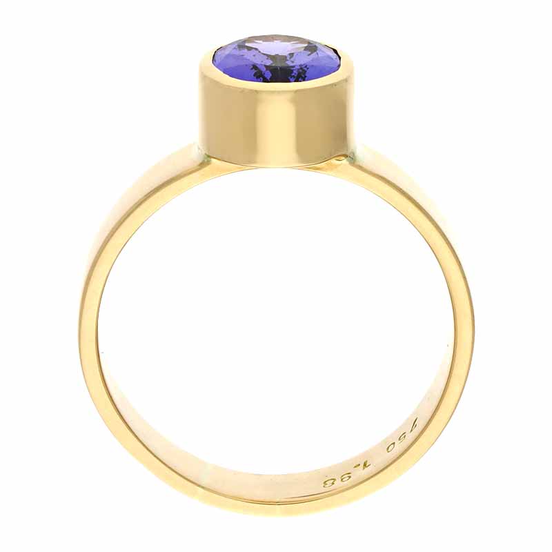 Tansanit-Ring Gelbgold