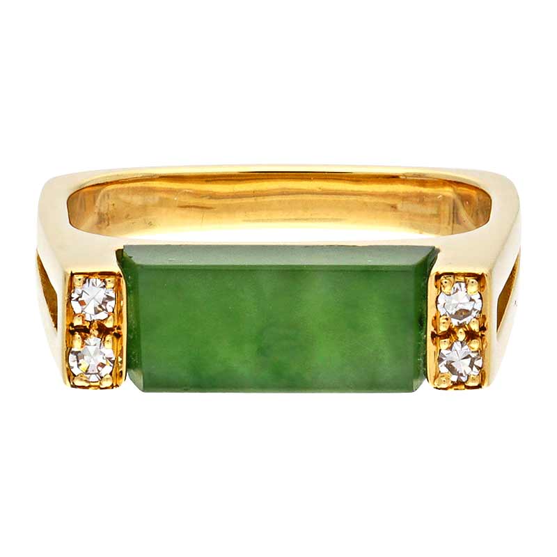 Nephrit-Jade-Ring Gelbgold