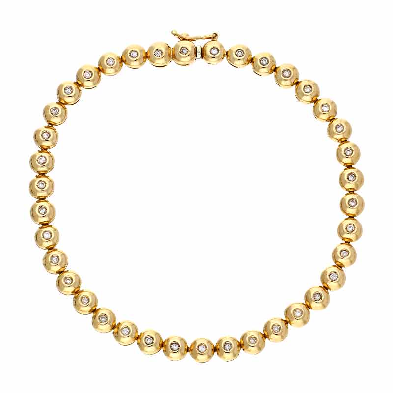 Brillant-Tennisarmband Gelbgold