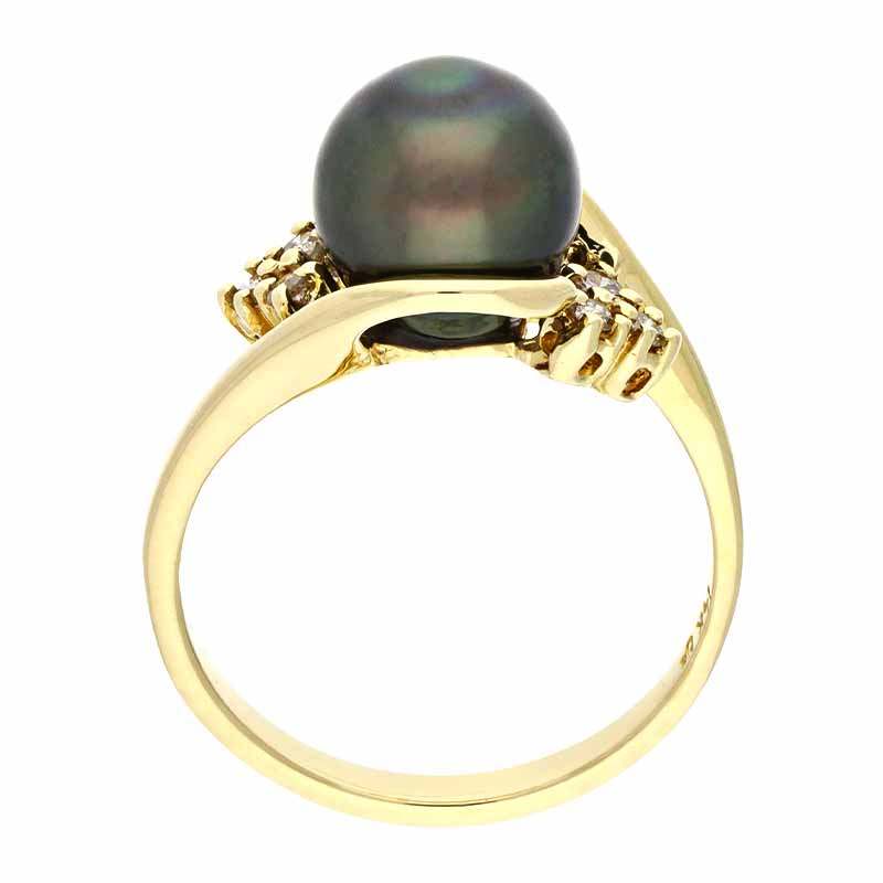 Tahiti-Zuchtperl-Ring Gelbgold