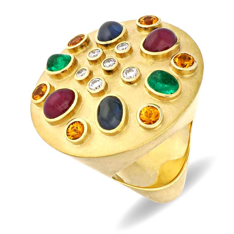 Edelstein-Design-Ring Gelbgold