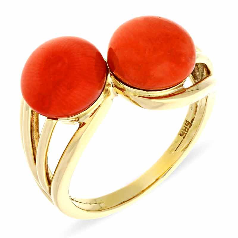 Korall-Ring Gelbgold