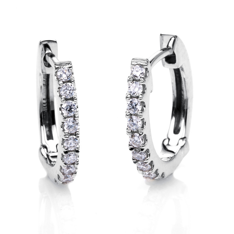 JS Brillant-Creolen Weißgold