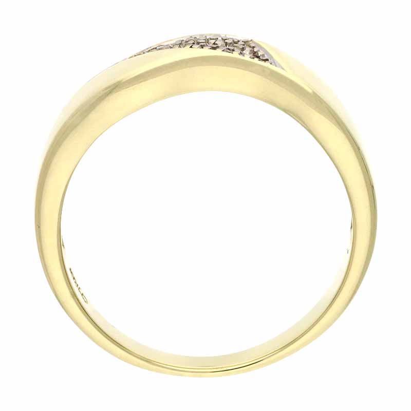 Diamant-Ring Gelbgold teil-rhodiniert