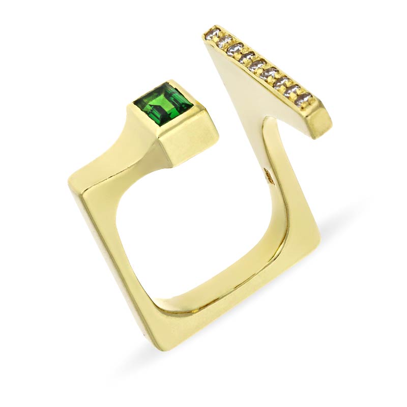 Turmalin-Ring Gelbgold