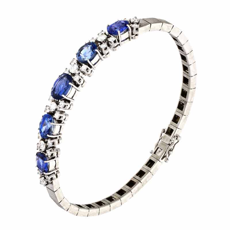 Saphir-Armband Weißgold