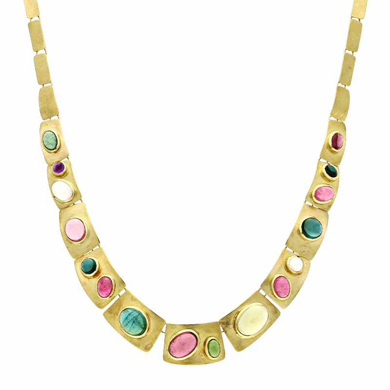 Farbstein - Collier Gelbgold