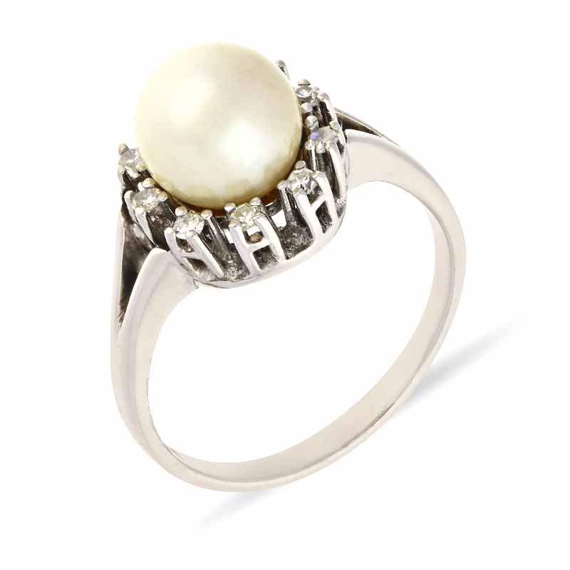 Perl-Ring Weißgold