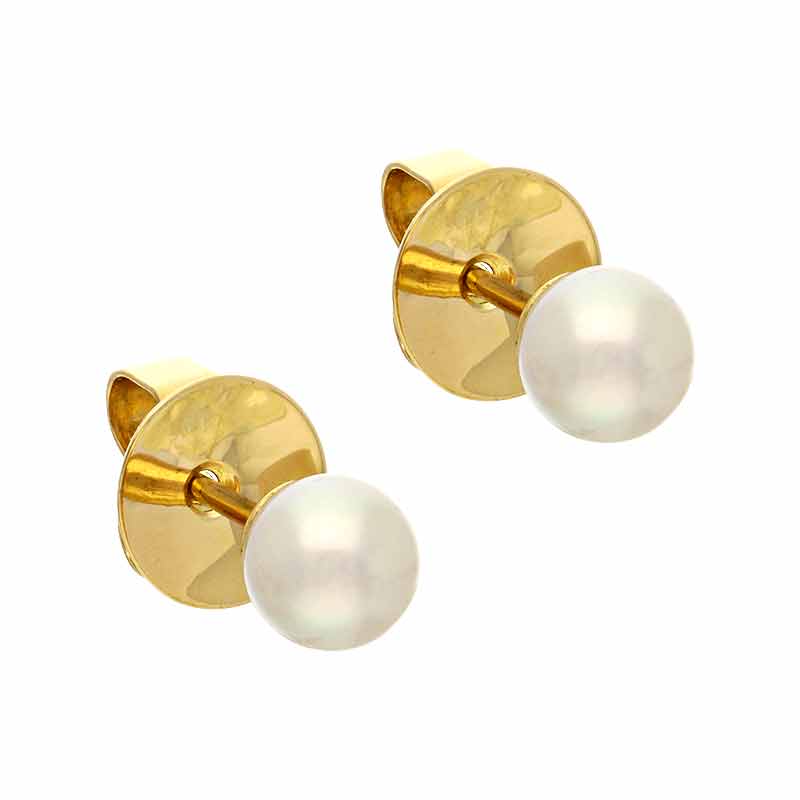 Perl-Ohrstecker Gelbgold