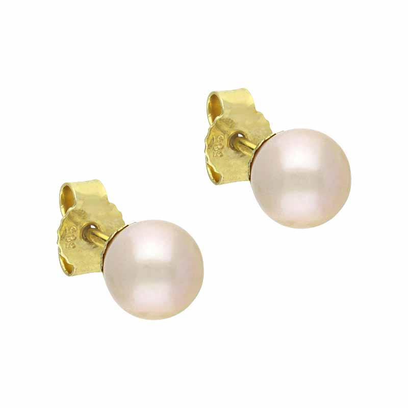 Perl-Ohrstecker Gelbgold