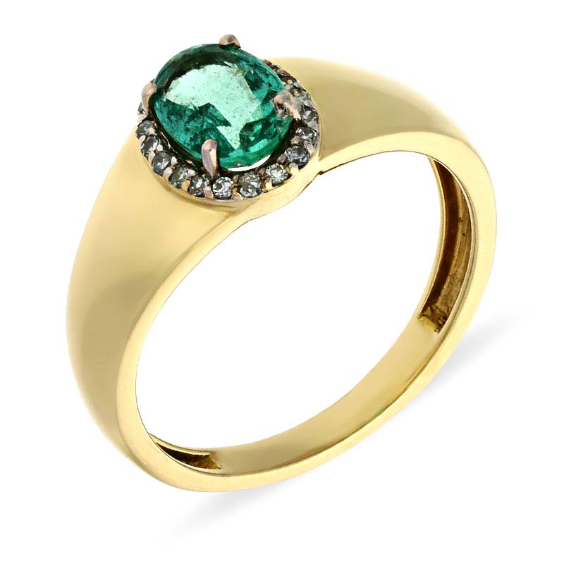 Smaragd-Ring Gelbgold