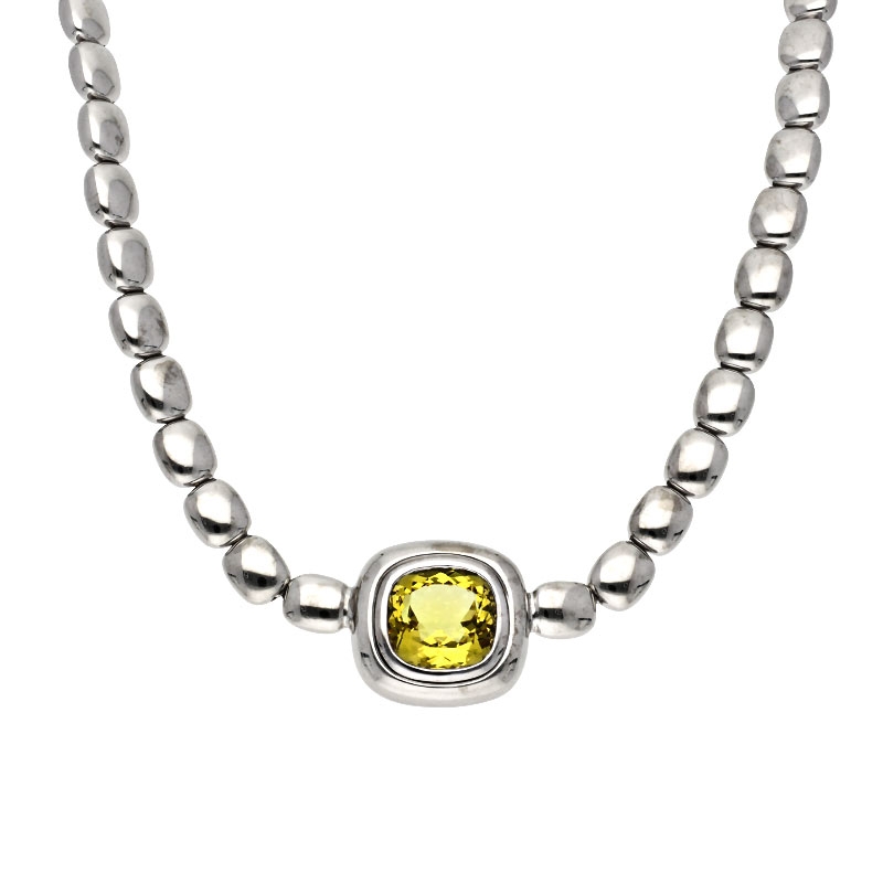Citrin-Collier Weißgold