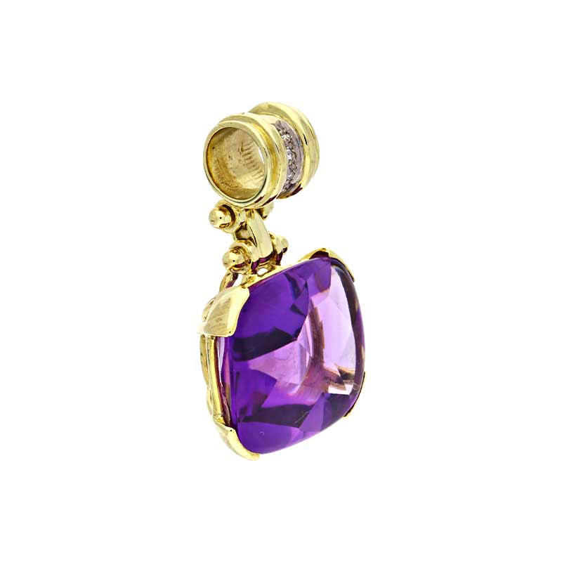 Amethyst-Anhänger Gelbgold teil-rhodiniert