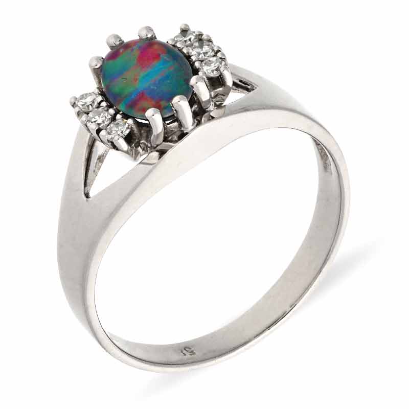Opal-Ring Weißgold
