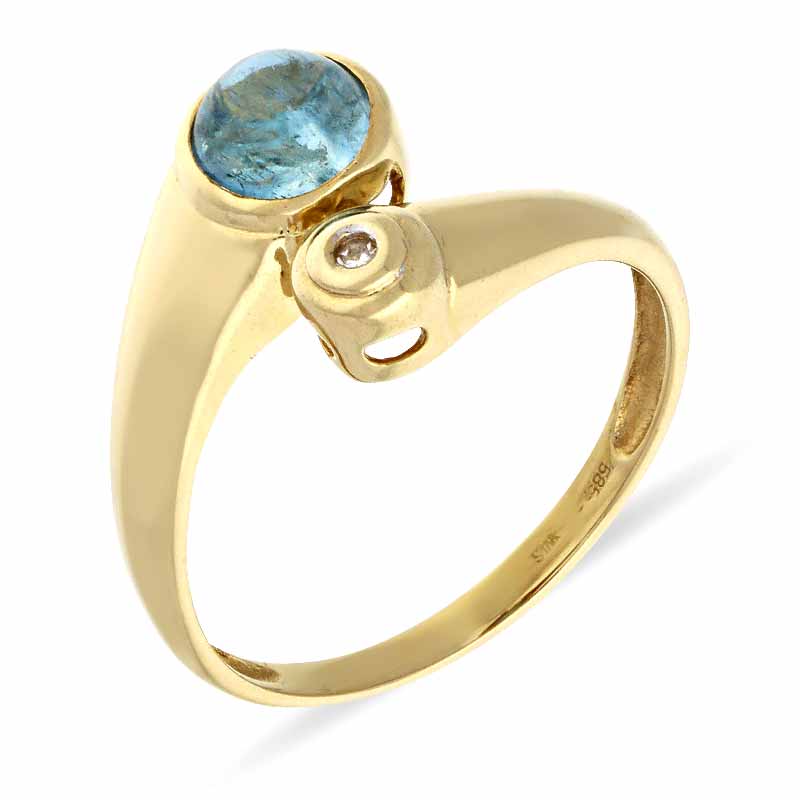 Aquamarin-Ring Gelbgold
