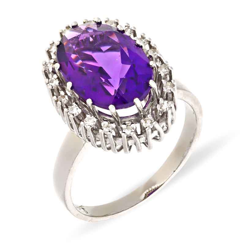 Amethyst-Ring Weißgold