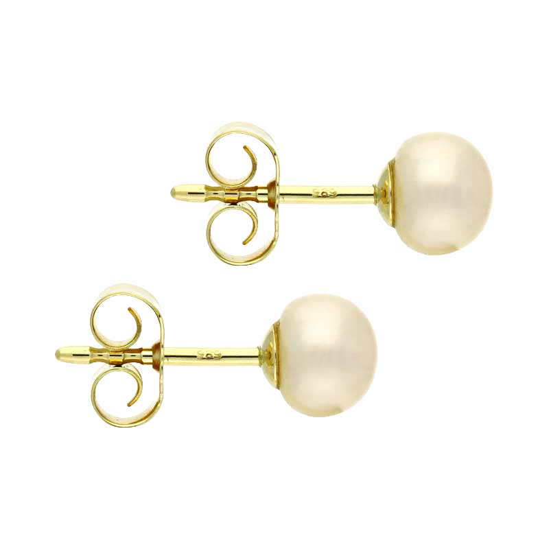 Perl-Ohrstecker Gelbgold