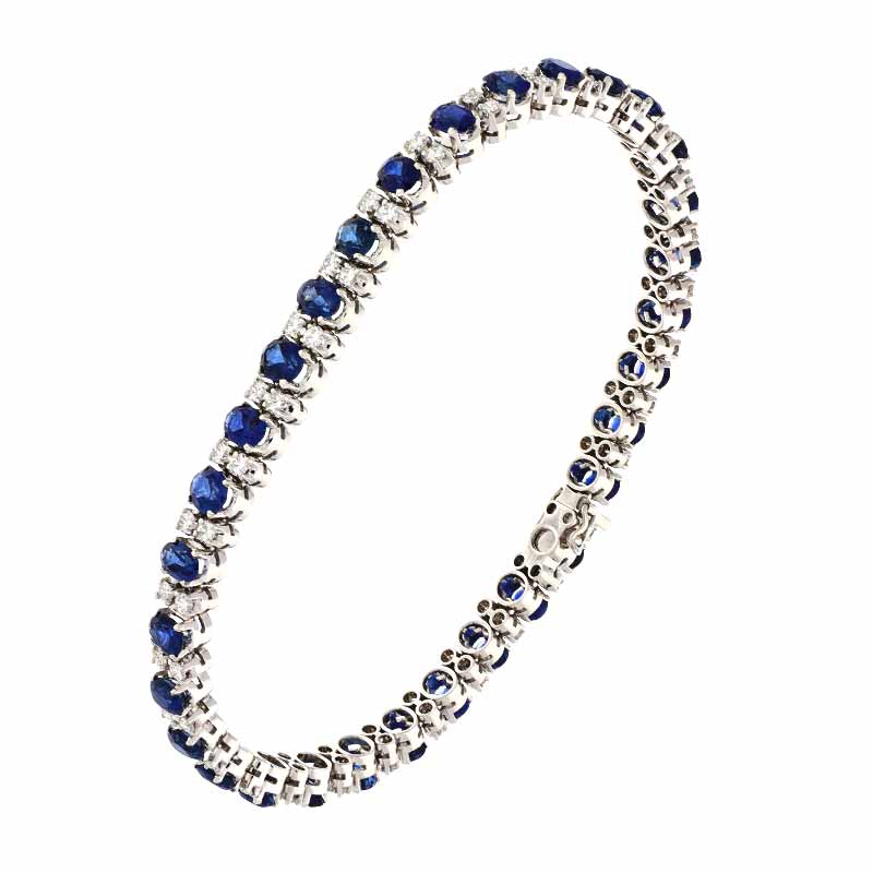 Saphir-Armband Weißgold