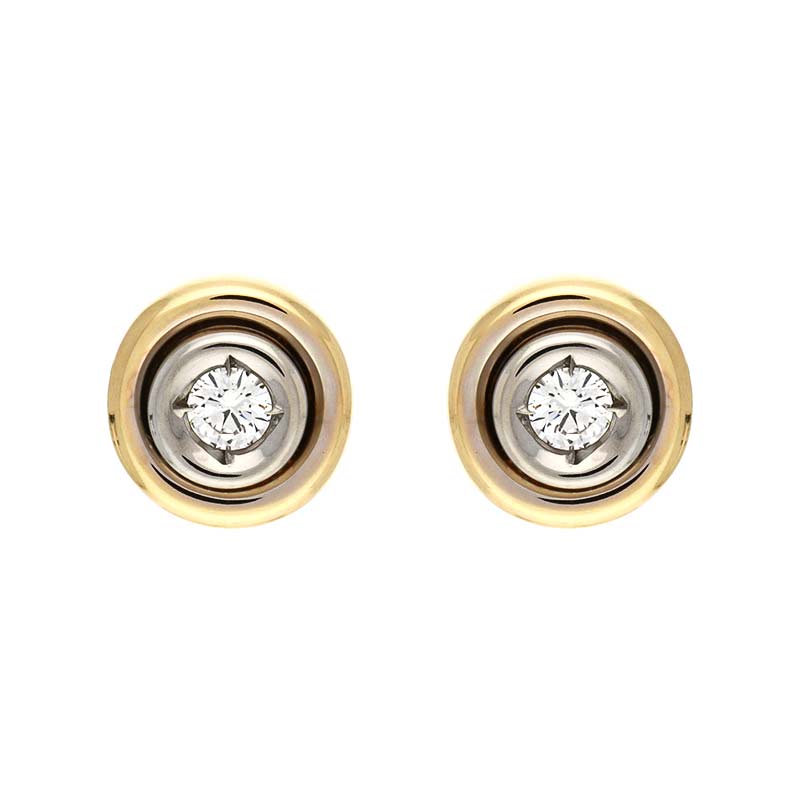 Brillant-Ohrstecker Bicolor