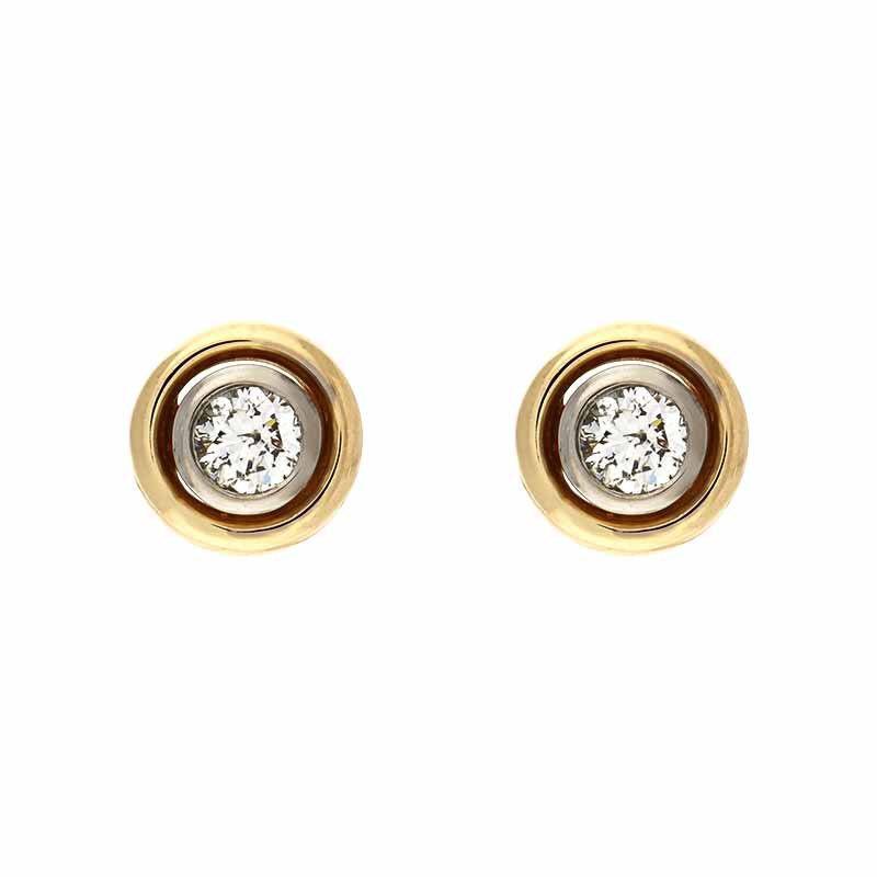 Brillant-Ohrstecker Bicolor