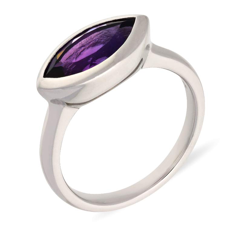 Amethyst-Ring Weißgold