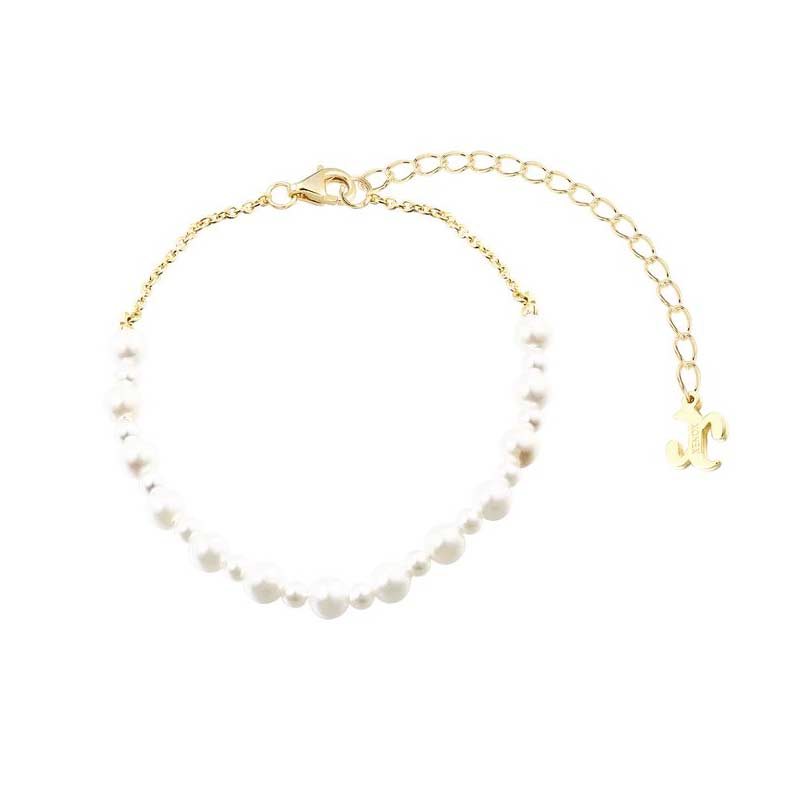 XENOX Perl-Armband Silber vergoldet