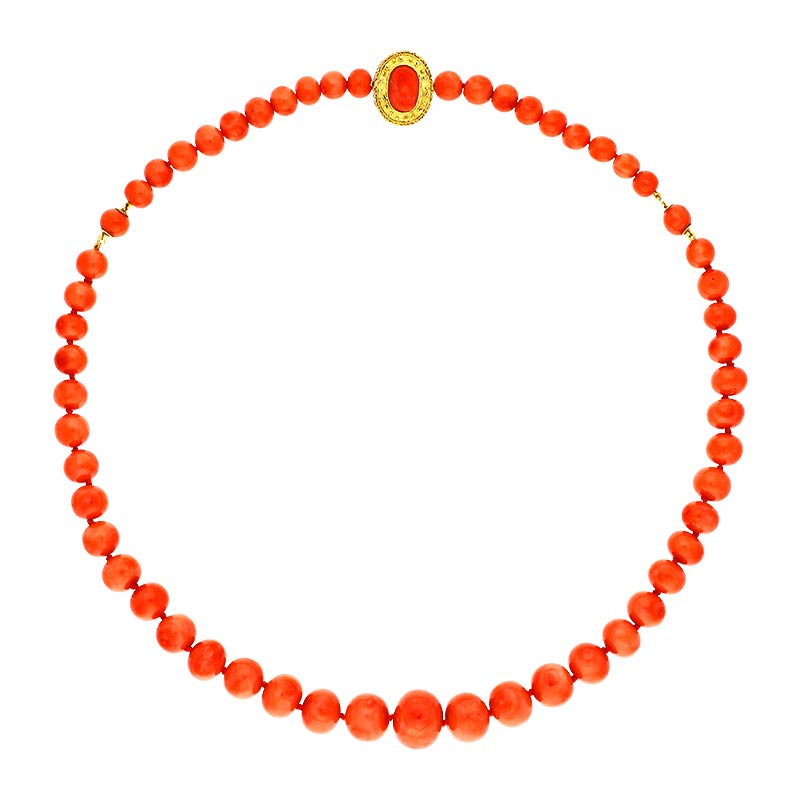 Korallen-Halskette Gelbgold