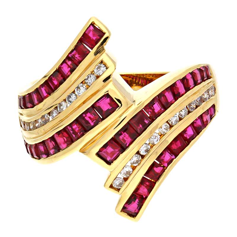 Rubin-Ring Gelbgold
