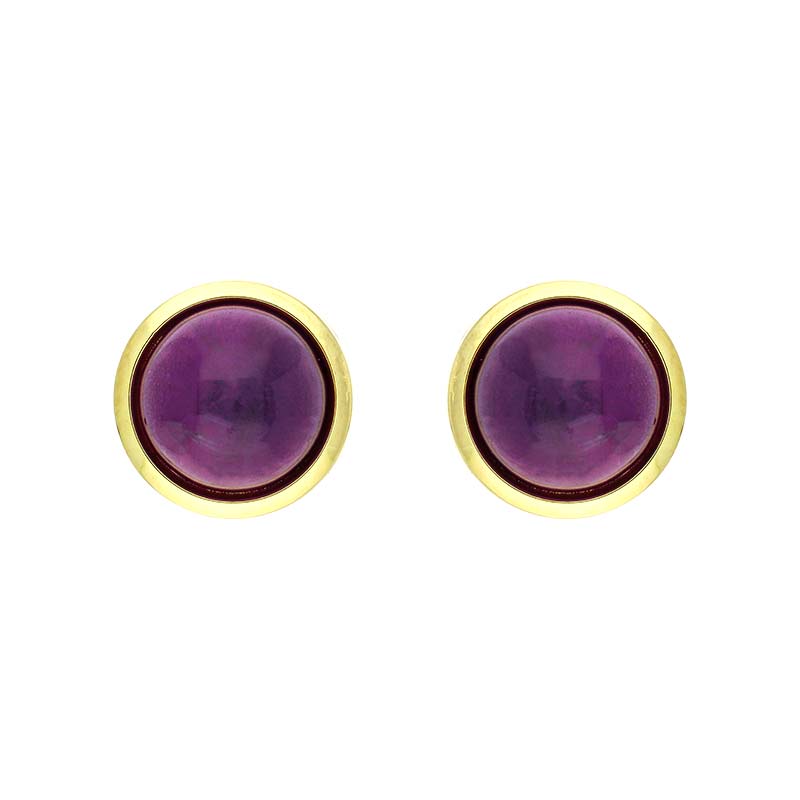 Amethyst-Ohrstecker Gelbgold