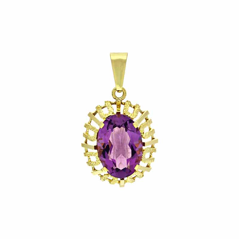 Amethyst-Anhänger Gelbgold