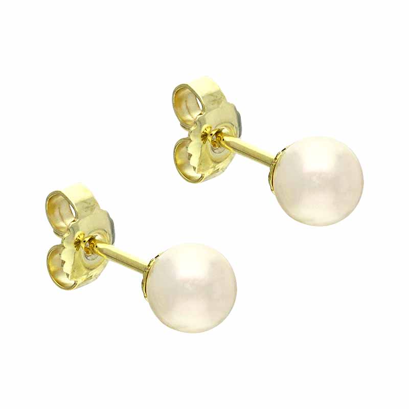 Perl-Ohrstecker Gelbgold