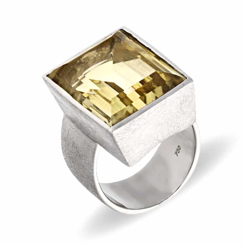 Citrin-Ring Weißgold