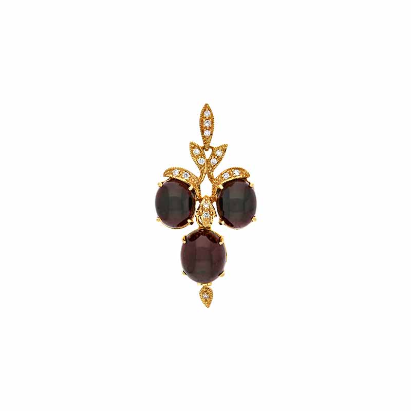 Granat-Anhänger Gelbgold