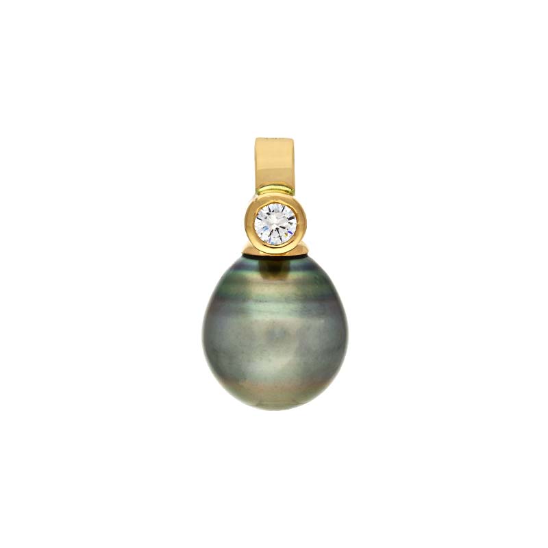 Perl-Clip-Anhänger Gelbgold