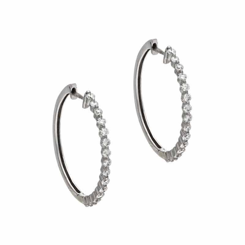 JS Brillant-Creolen Weißgold