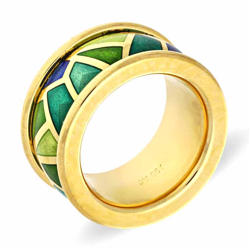 Emaille-Drehring Gelbgold