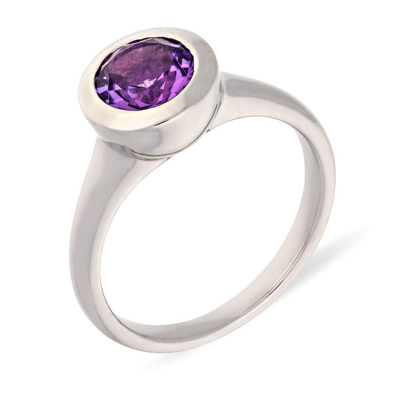 Amethyst-Ring Weißgold