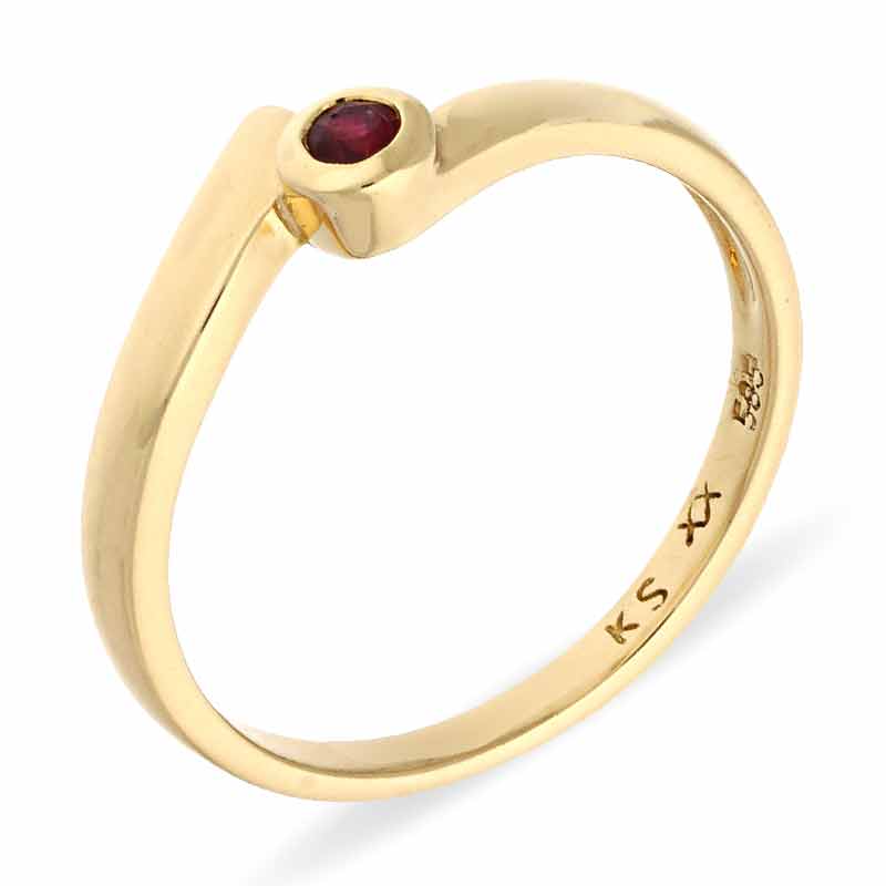 Rubin-Ring Gelbgold