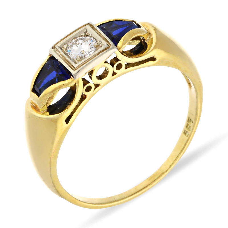 Saphir-Ring Bicolor