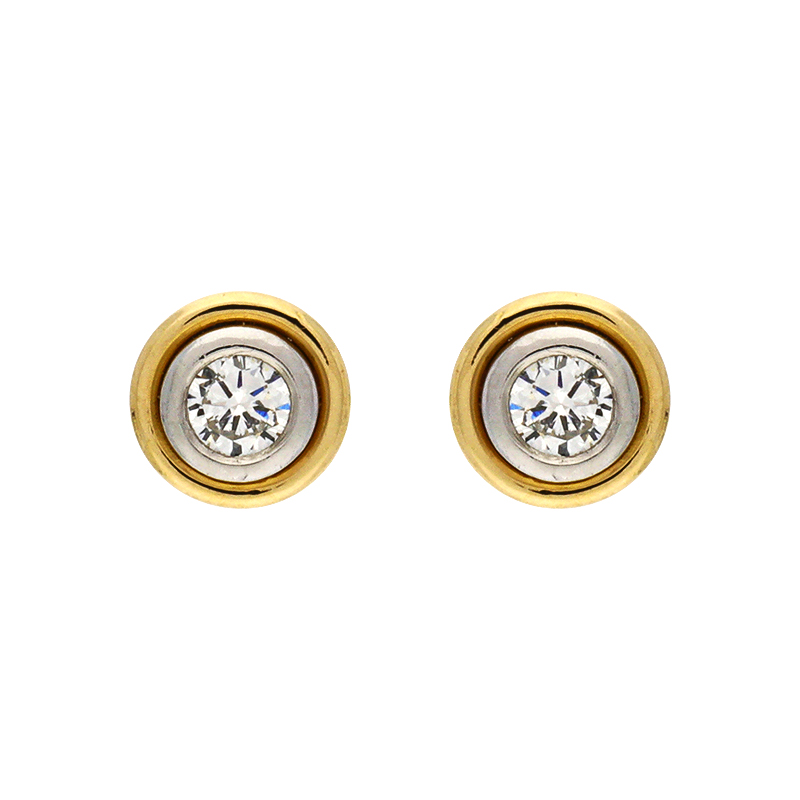Brillant-Ohrstecker Bicolor