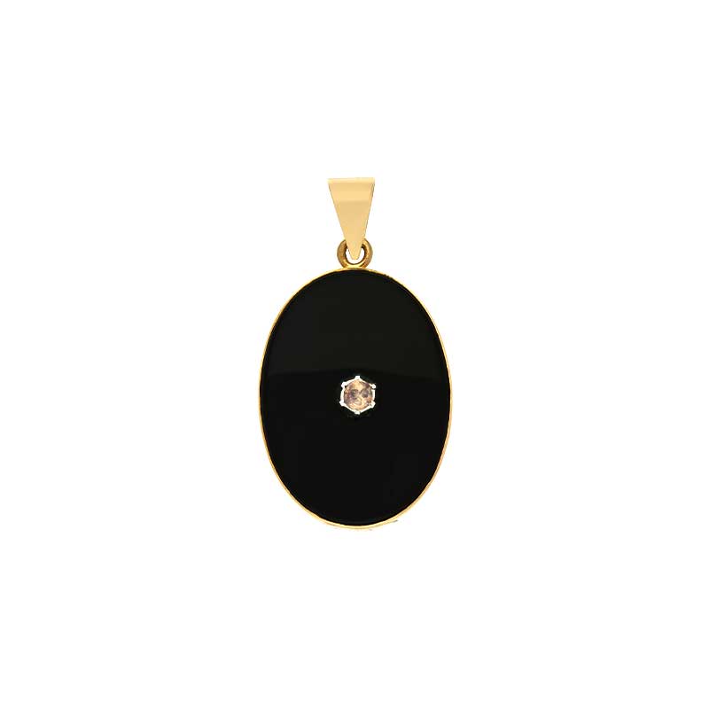 Onyx-Anhänger Gelbgold