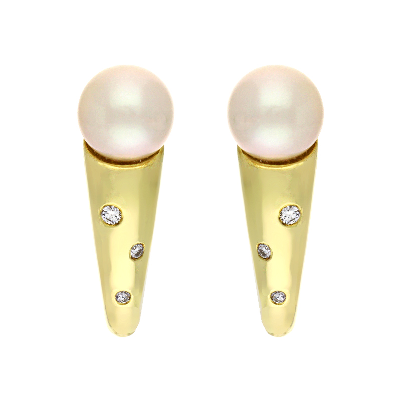 Perl-Ohrstecker Gelbgold