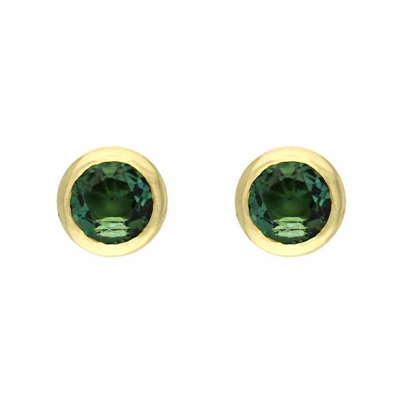 Turmalin Ohrstecker Gelbgold
