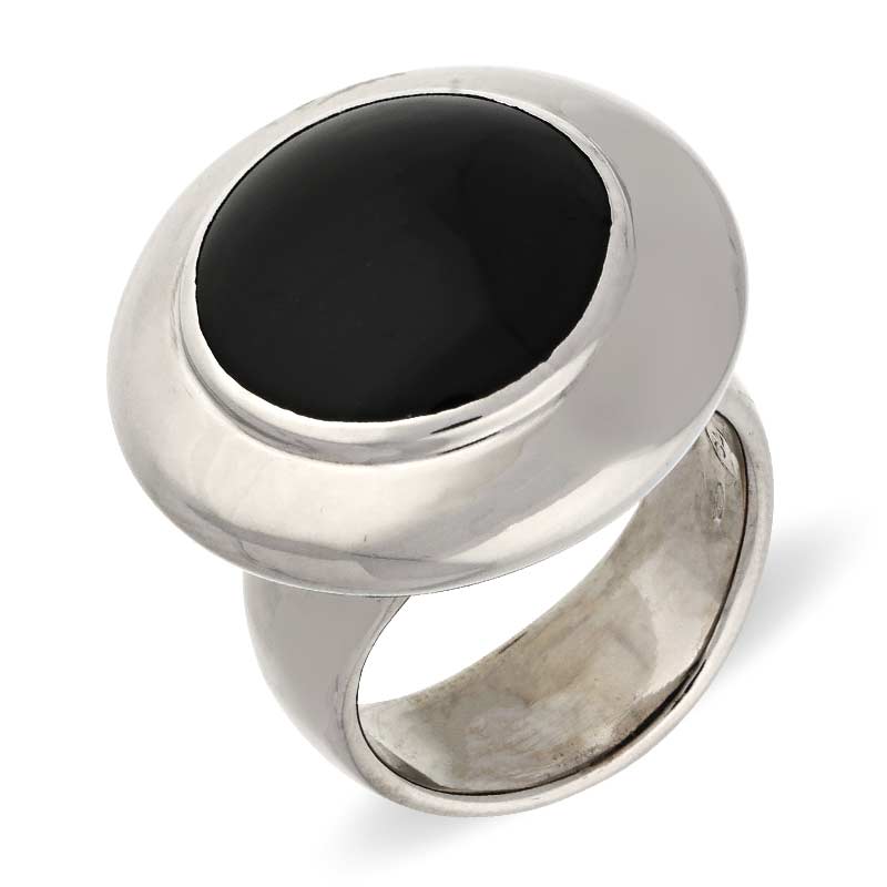 Onyx-Ring Weißgold