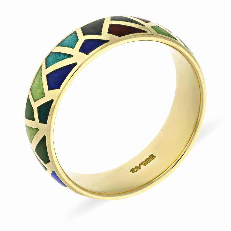 Emaille-Ring Gelbgold