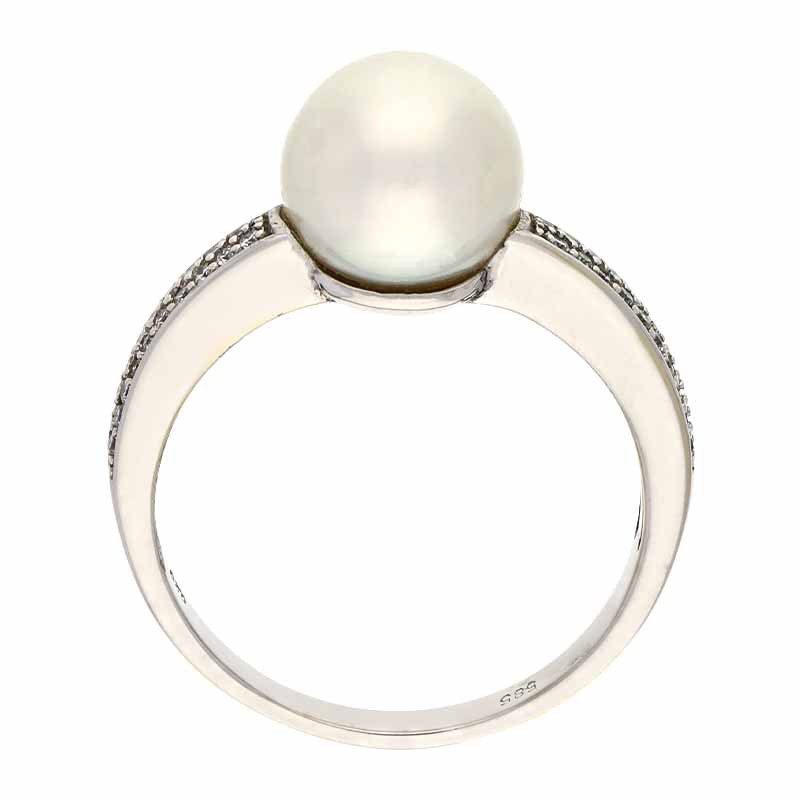 Perl- Ring Weißgold